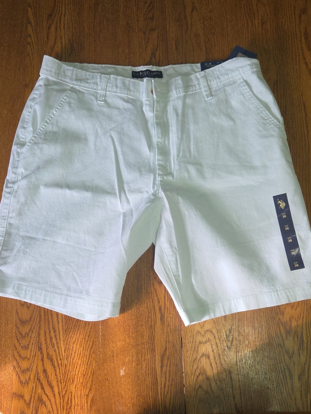 U.S. Polo Assn. White Men’s Flat Front Shorts